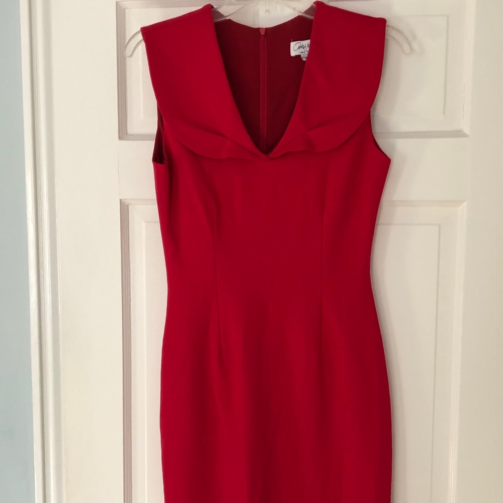 Amy Matto Shawl Collar Dress, Size 4